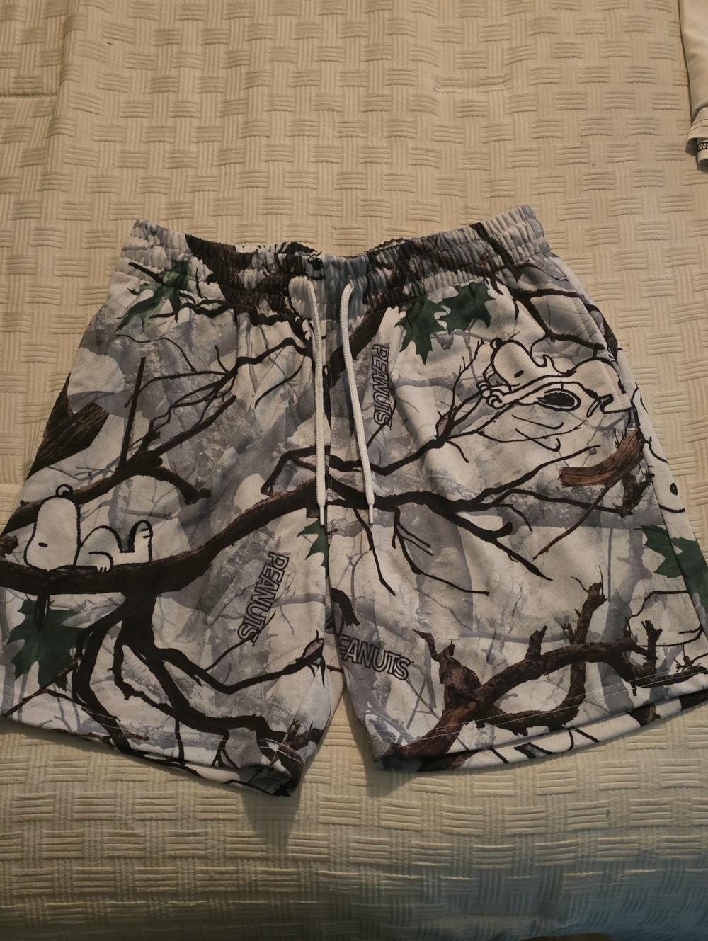 Peanuts Grey and Black Camo  Snoopy  Shorts